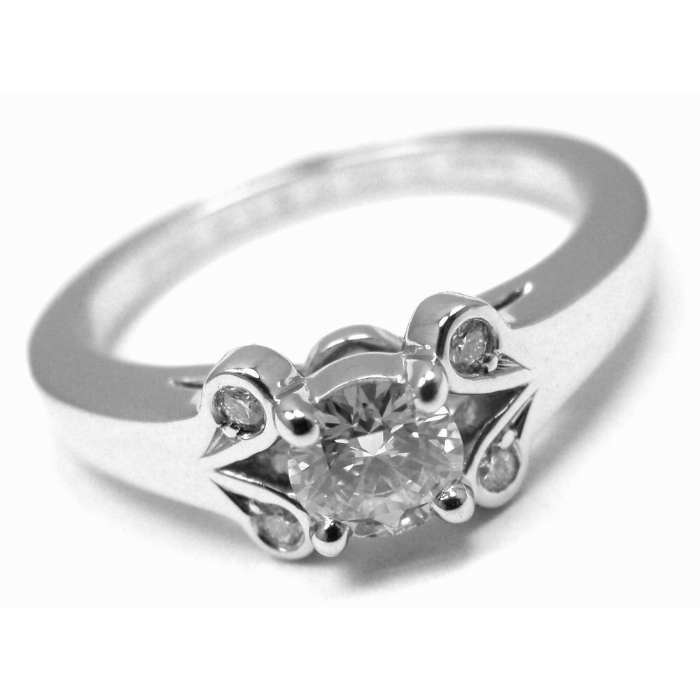 Authentic! Cartier Ballerine Platinum .24ct Diamond Engagement Ring Box Paper​